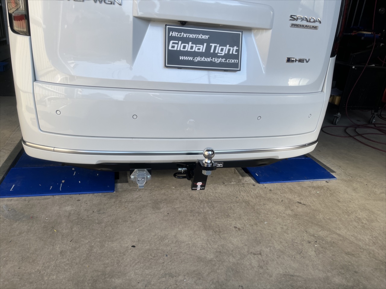 ステップワゴンRP7,スパーダ,ヒッチメンバー,ジェットスキー,トレーラー,バスボート,キャンピングカー,キャンピングトレーラー,水上バイク,ボートトレーラー,牽引,サイクルキャリア,カーゴトレーラー